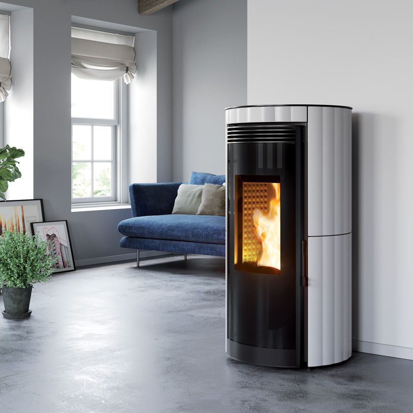 Kaminöfen a Pellet Warmluft Rauchabgang integriert GLOBUS 8kW