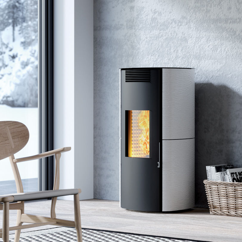 Kaminöfen a Pellet Warmluft Rauchabgang integriert CLEVER 8kW